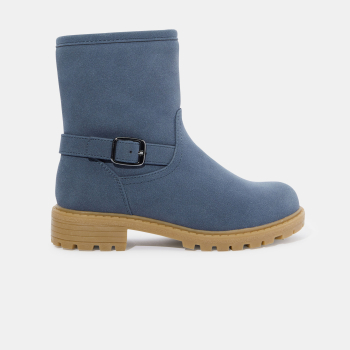 أحذية بوت راكبي الدراجات النارية باللون الأزرق للفتيات